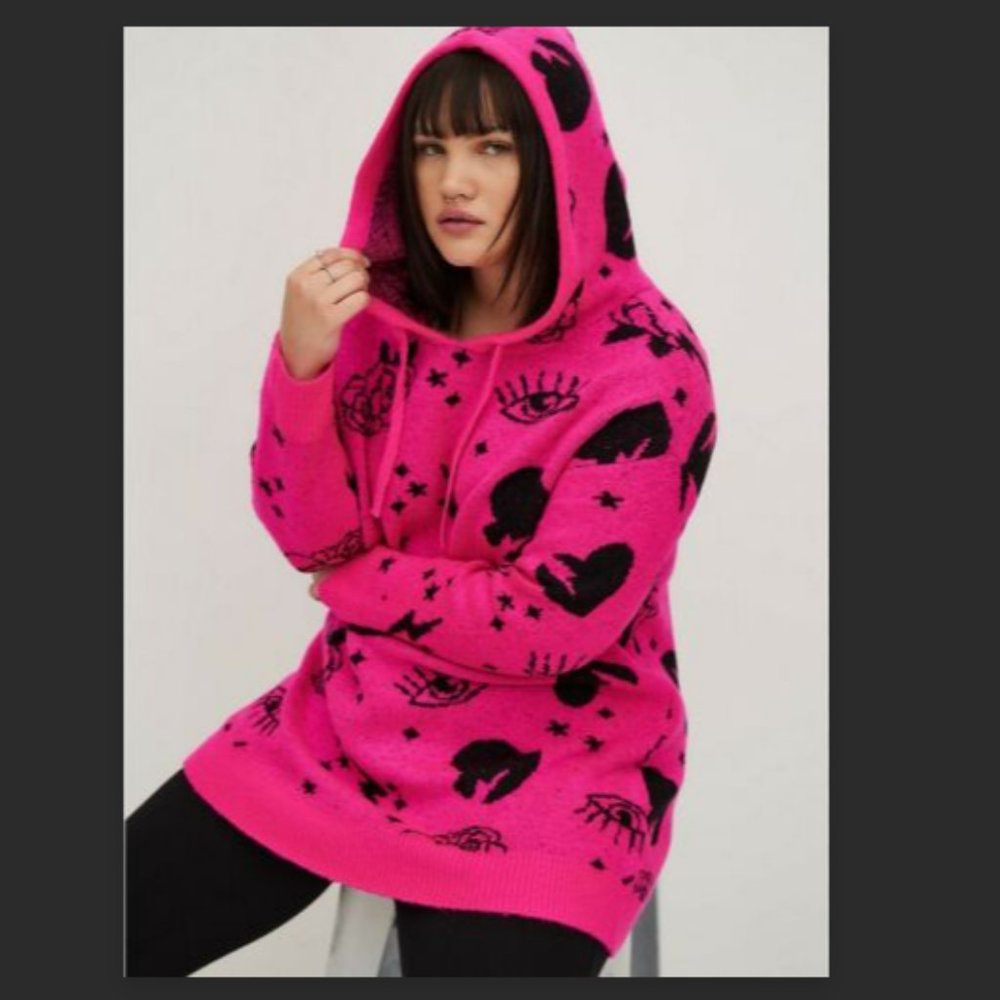 Torrid Lovesick Drop Shoulder Relaxed Sweater Size 3